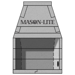 Mason-Lite 49 Pre-Cast Masonry Firebox Kit with 2ft Masonry Chimney and MFP49-SHBL Brick Liner